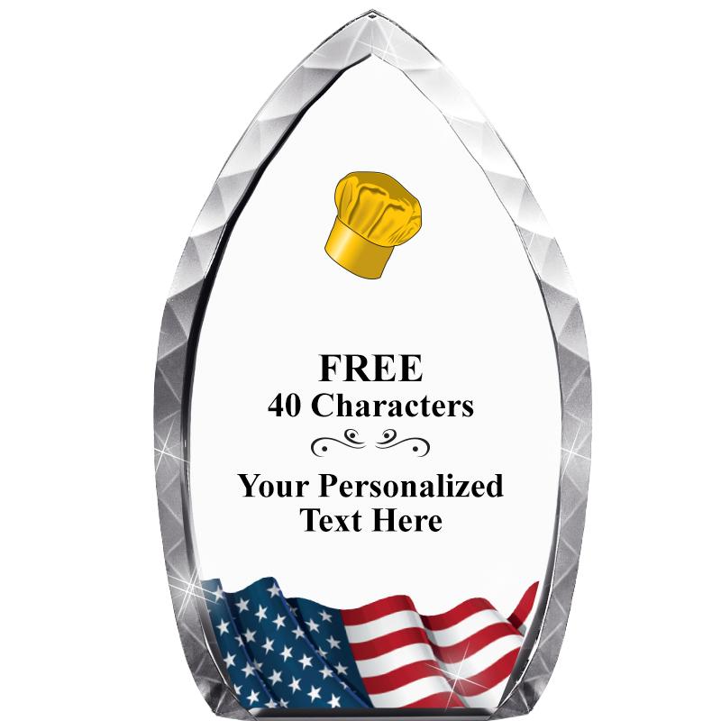 8" FLAG TEAR DROP CRYSTAL