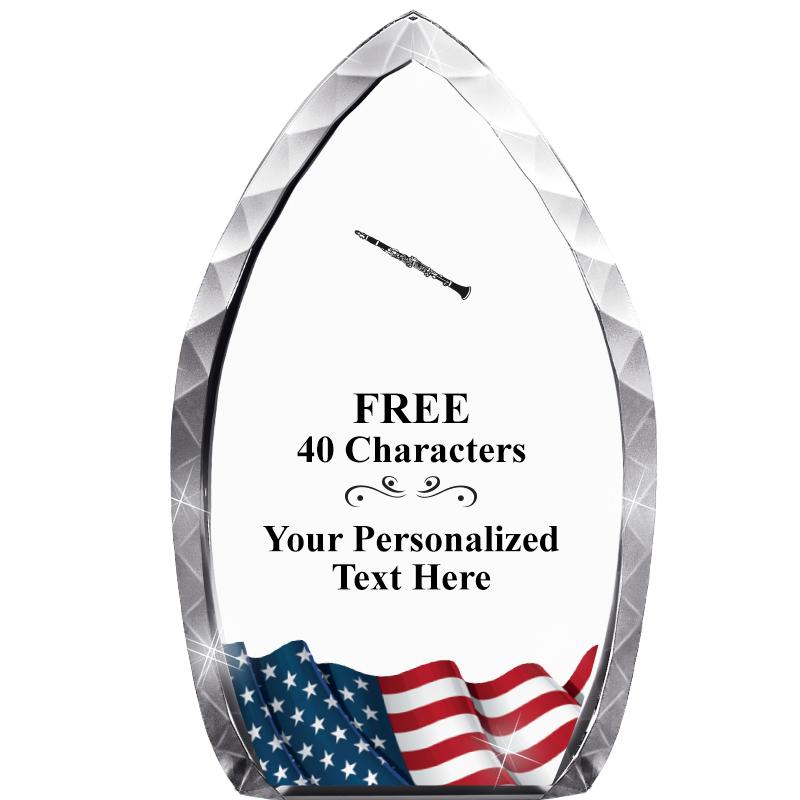 8" FLAG TEAR DROP CRYSTAL