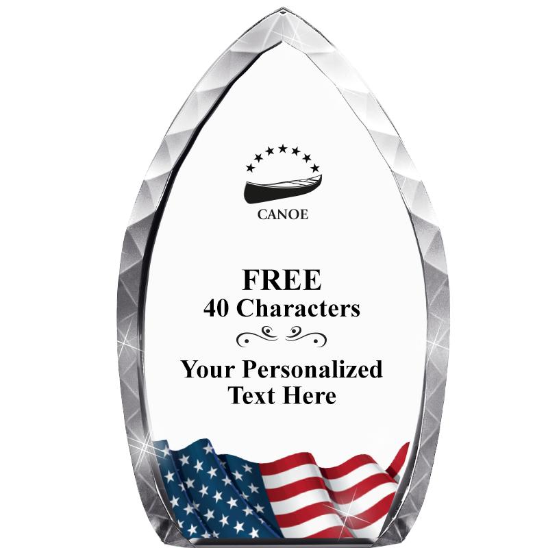 8" FLAG TEAR DROP CRYSTAL