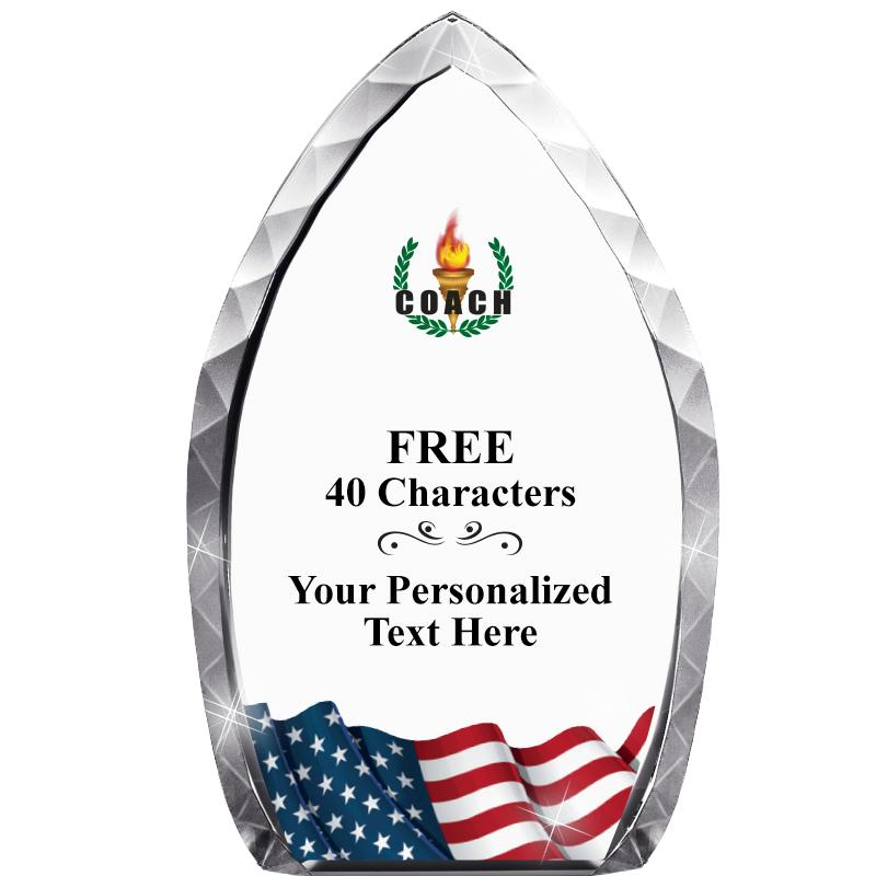 8" FLAG TEAR DROP CRYSTAL