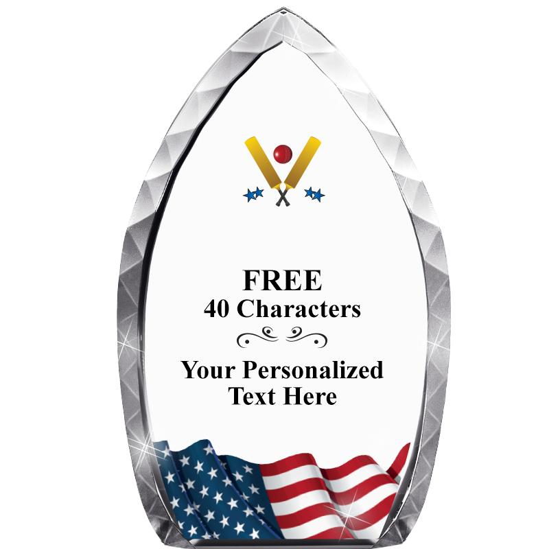 8" FLAG TEAR DROP CRYSTAL