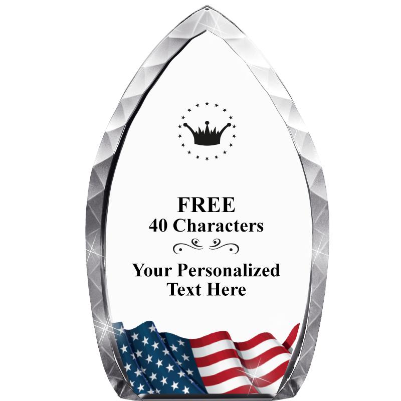 8" FLAG TEAR DROP CRYSTAL