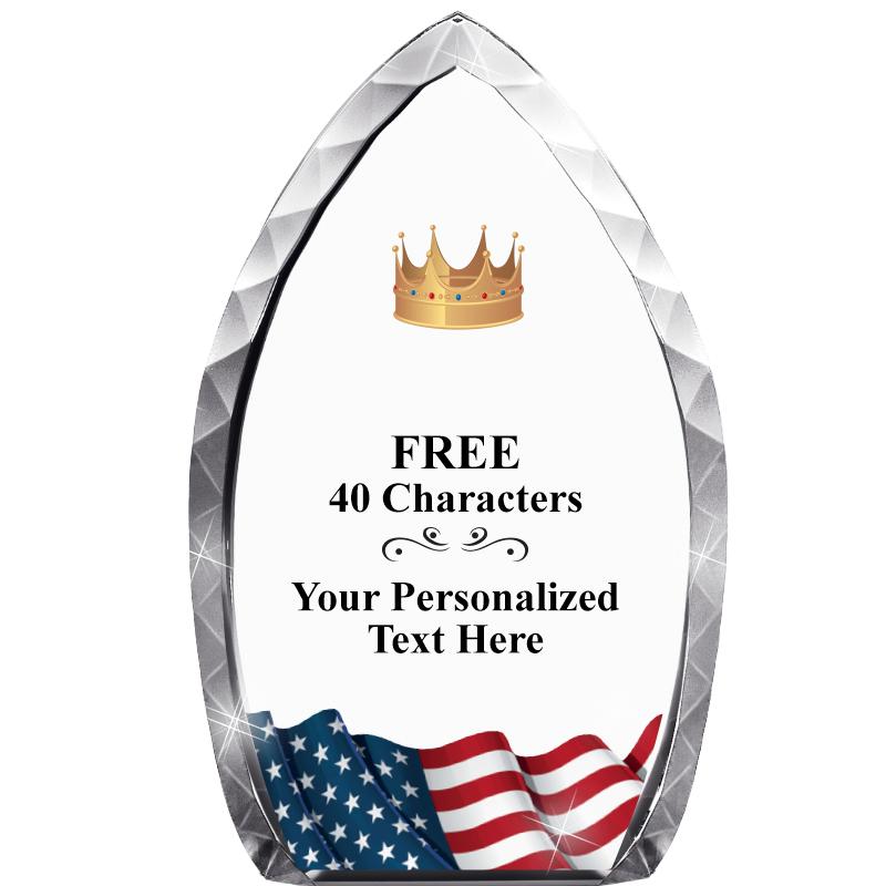 8" FLAG TEAR DROP CRYSTAL