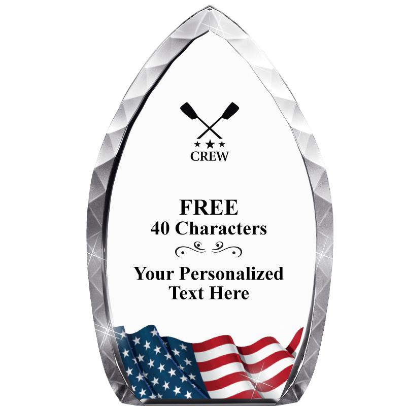 8" FLAG TEAR DROP CRYSTAL