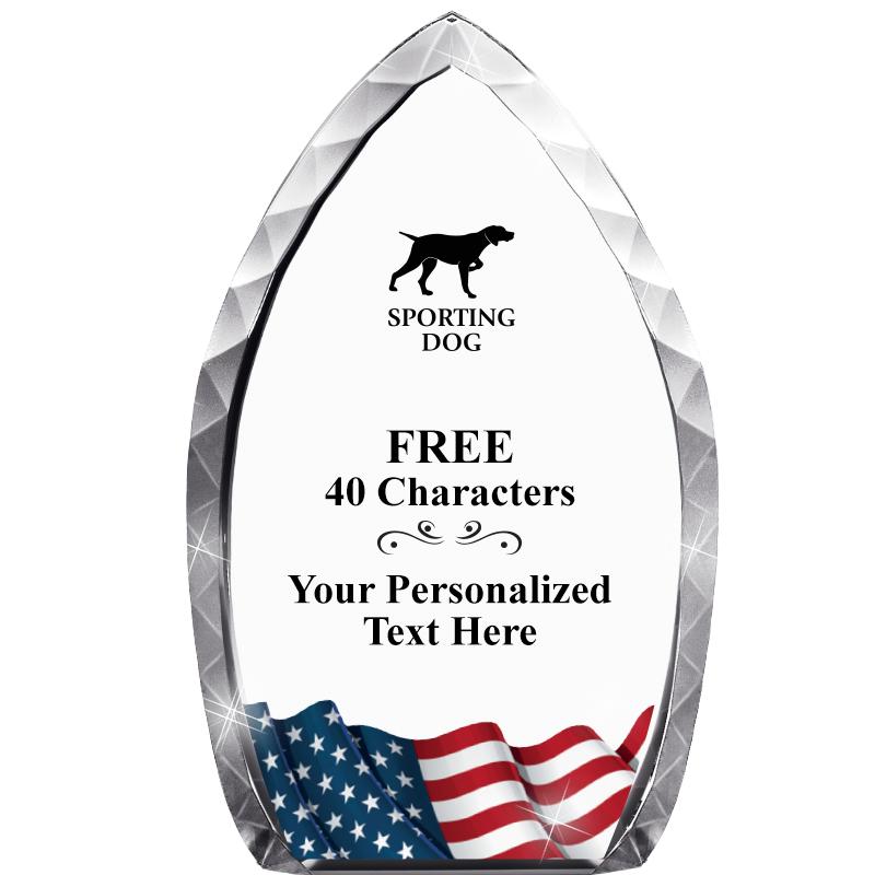 8" FLAG TEAR DROP CRYSTAL