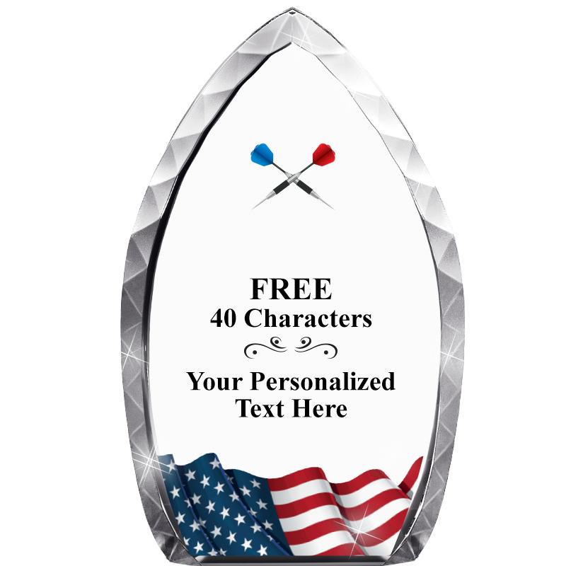 8" FLAG TEAR DROP CRYSTAL