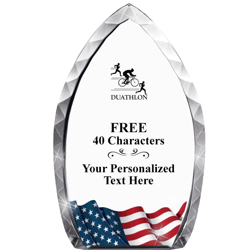 8" FLAG TEAR DROP CRYSTAL