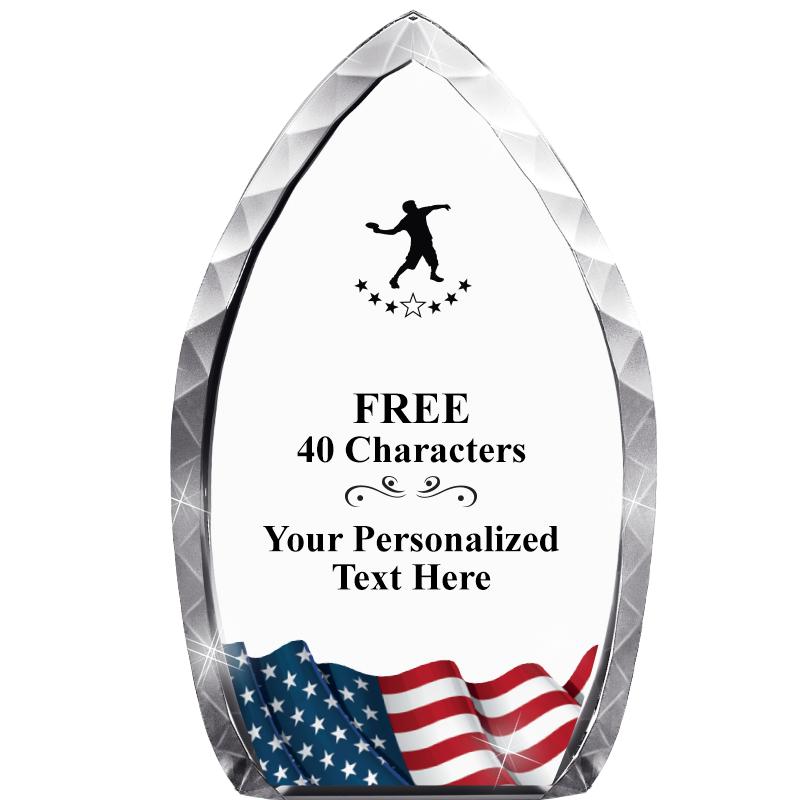 8" FLAG TEAR DROP CRYSTAL