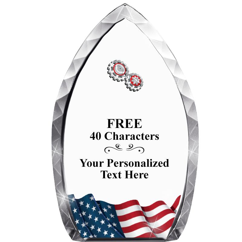 8" FLAG TEAR DROP CRYSTAL