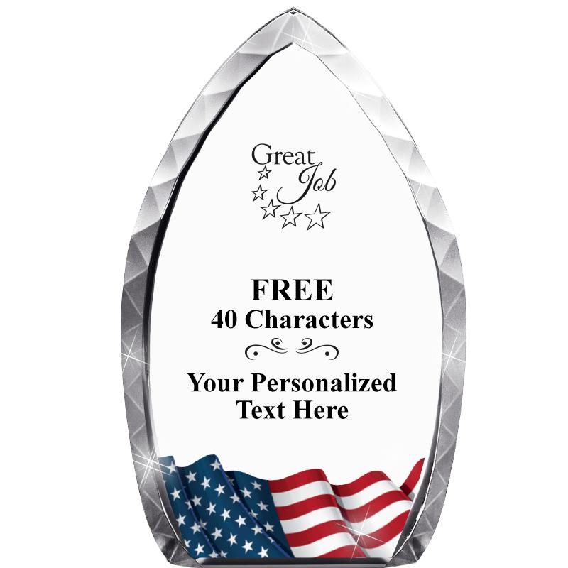 8" FLAG TEAR DROP CRYSTAL