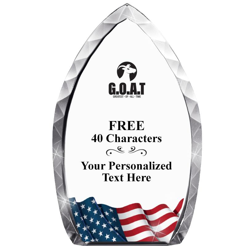 8" FLAG TEAR DROP CRYSTAL