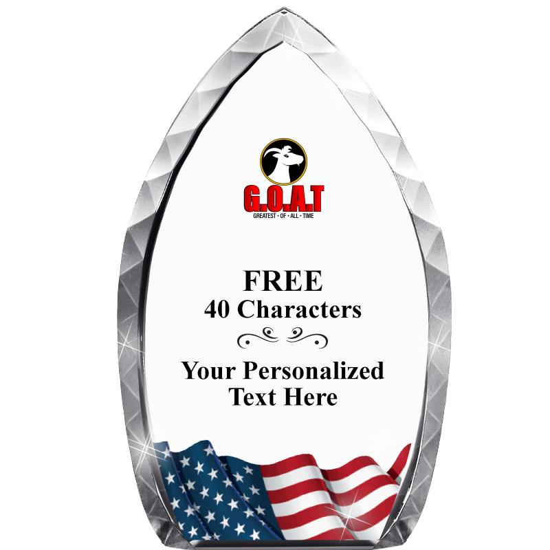 8" FLAG TEAR DROP CRYSTAL