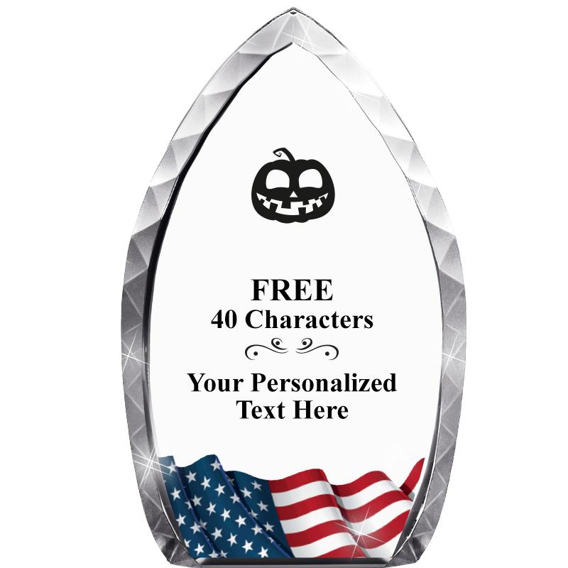 8" FLAG TEAR DROP CRYSTAL