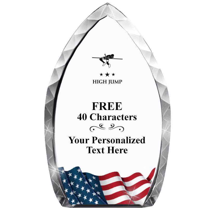 8" FLAG TEAR DROP CRYSTAL