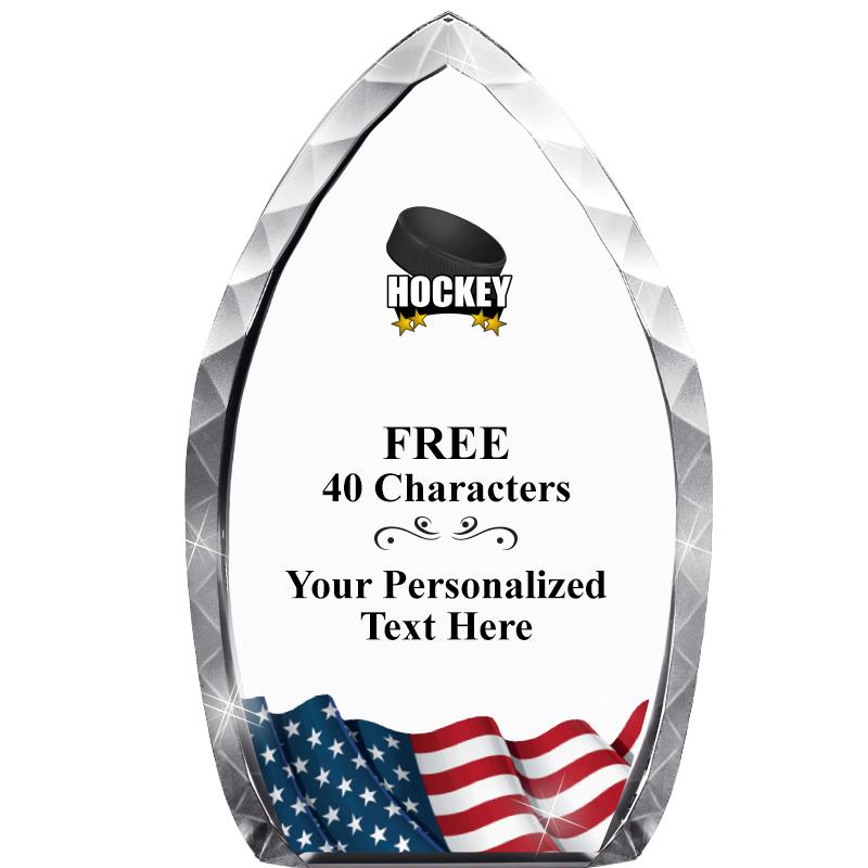 8" FLAG TEAR DROP CRYSTAL