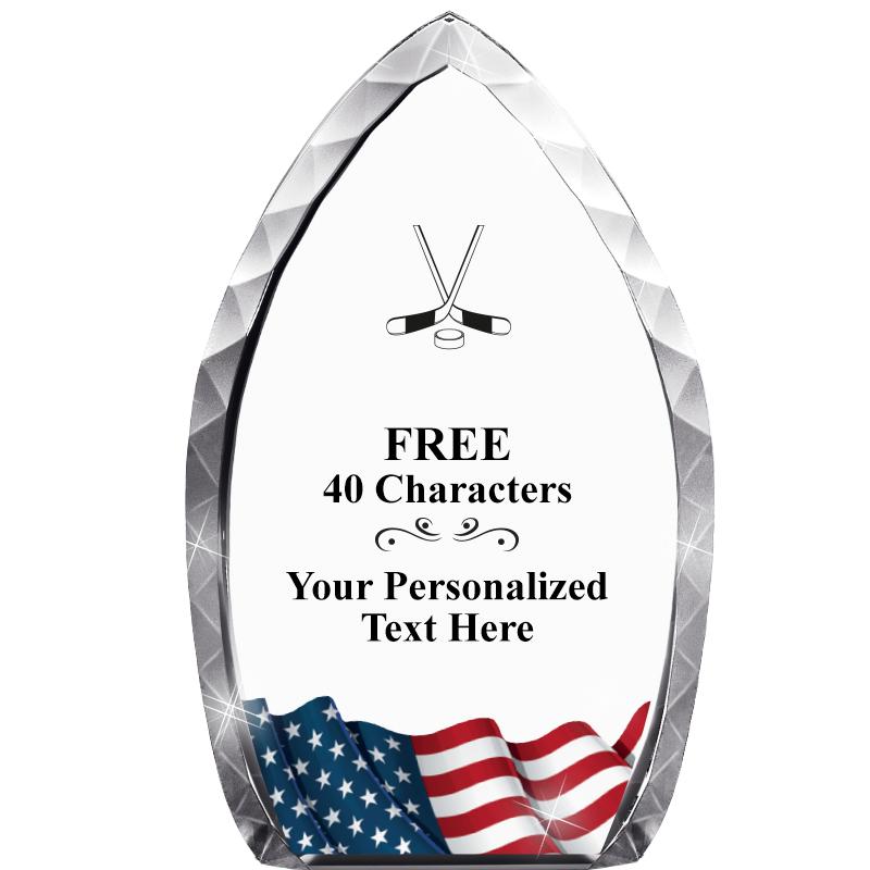 8" FLAG TEAR DROP CRYSTAL