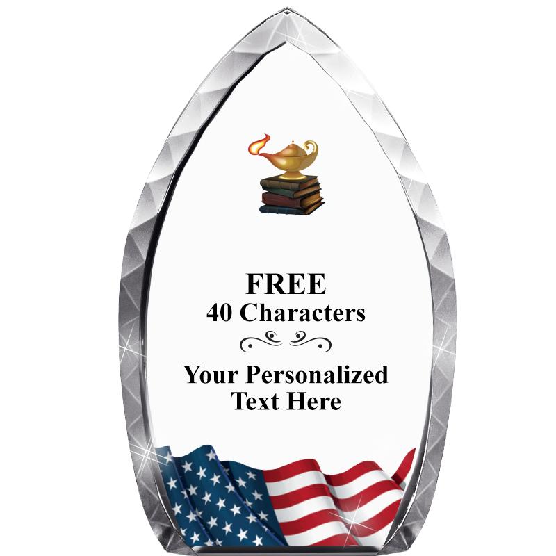 8" FLAG TEAR DROP CRYSTAL