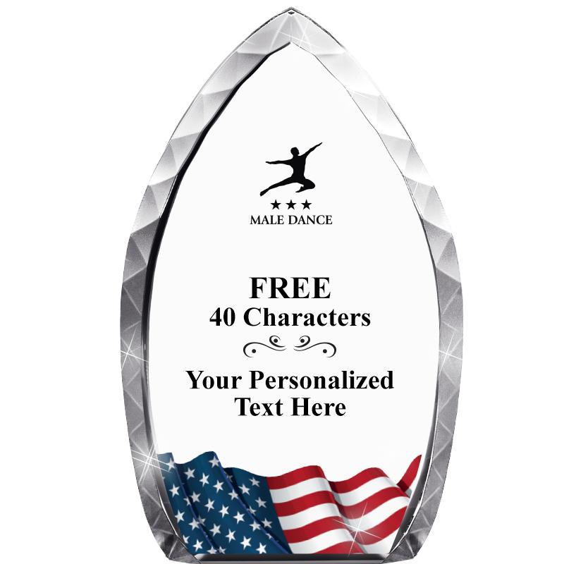 8" FLAG TEAR DROP CRYSTAL