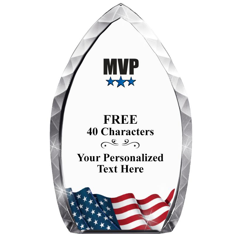 8" FLAG TEAR DROP CRYSTAL