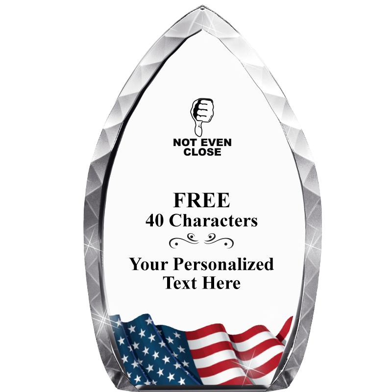 8" FLAG TEAR DROP CRYSTAL