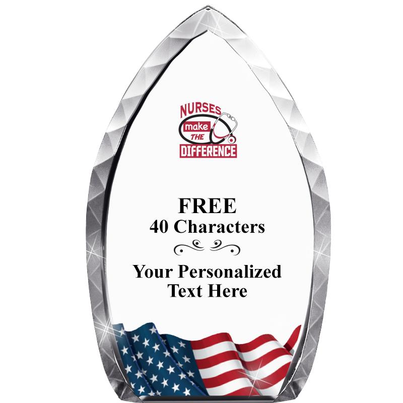 8" FLAG TEAR DROP CRYSTAL