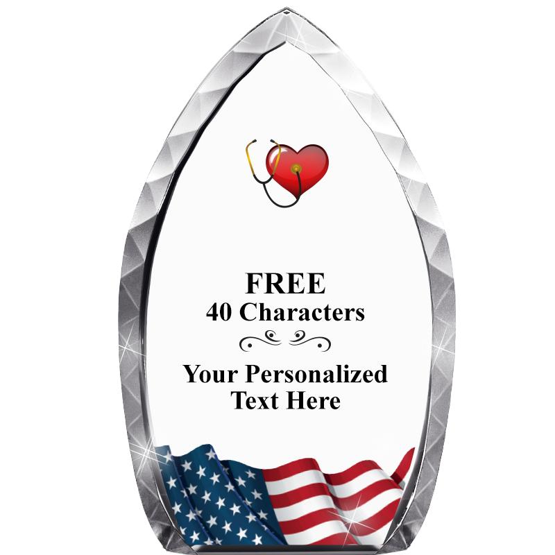 8" FLAG TEAR DROP CRYSTAL