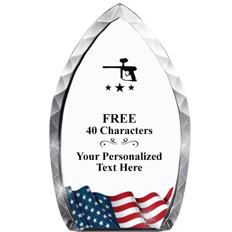 8" FLAG TEAR DROP CRYSTAL