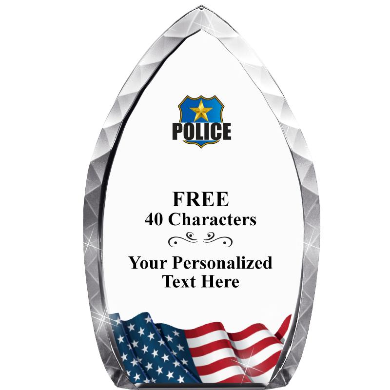 8" FLAG TEAR DROP CRYSTAL