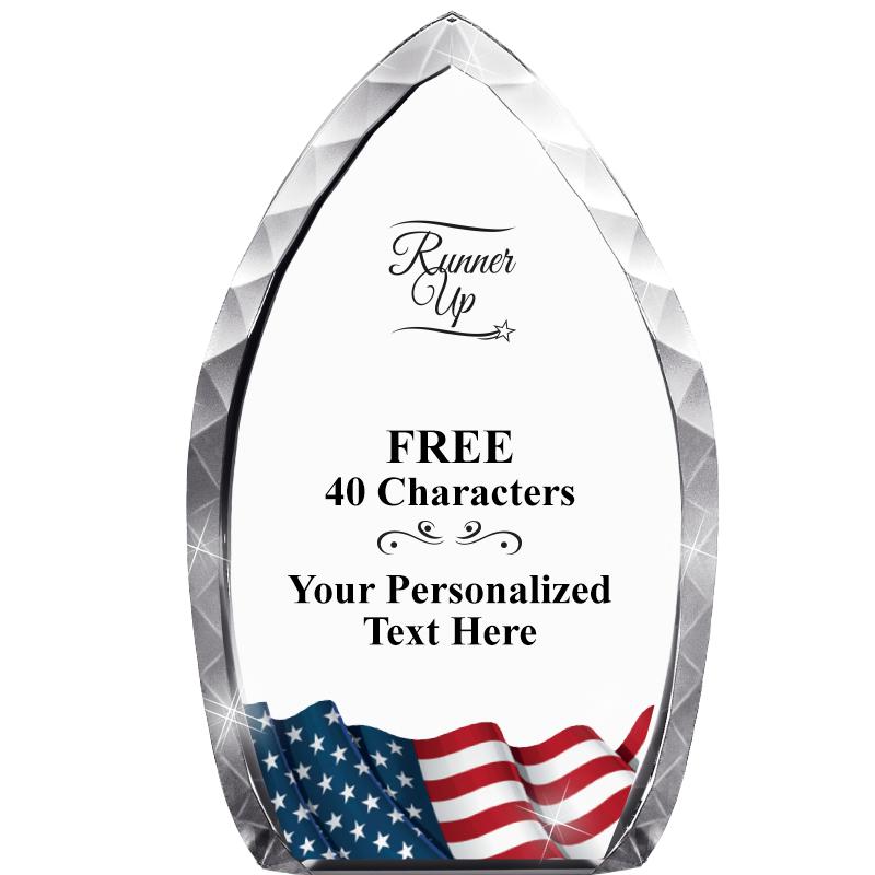 8" FLAG TEAR DROP CRYSTAL