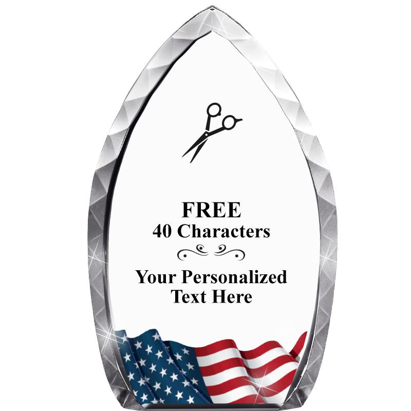 8" FLAG TEAR DROP CRYSTAL