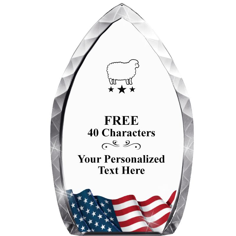 8" FLAG TEAR DROP CRYSTAL