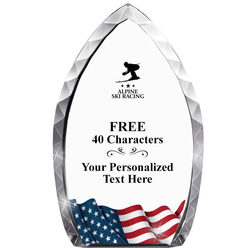 8" FLAG TEAR DROP CRYSTAL