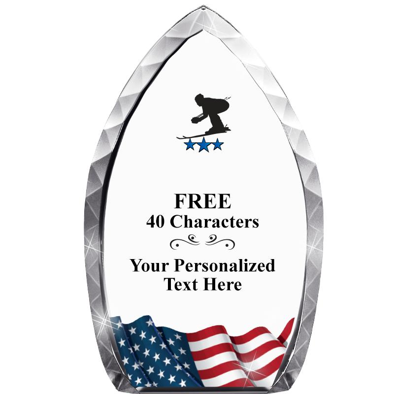 8" FLAG TEAR DROP CRYSTAL