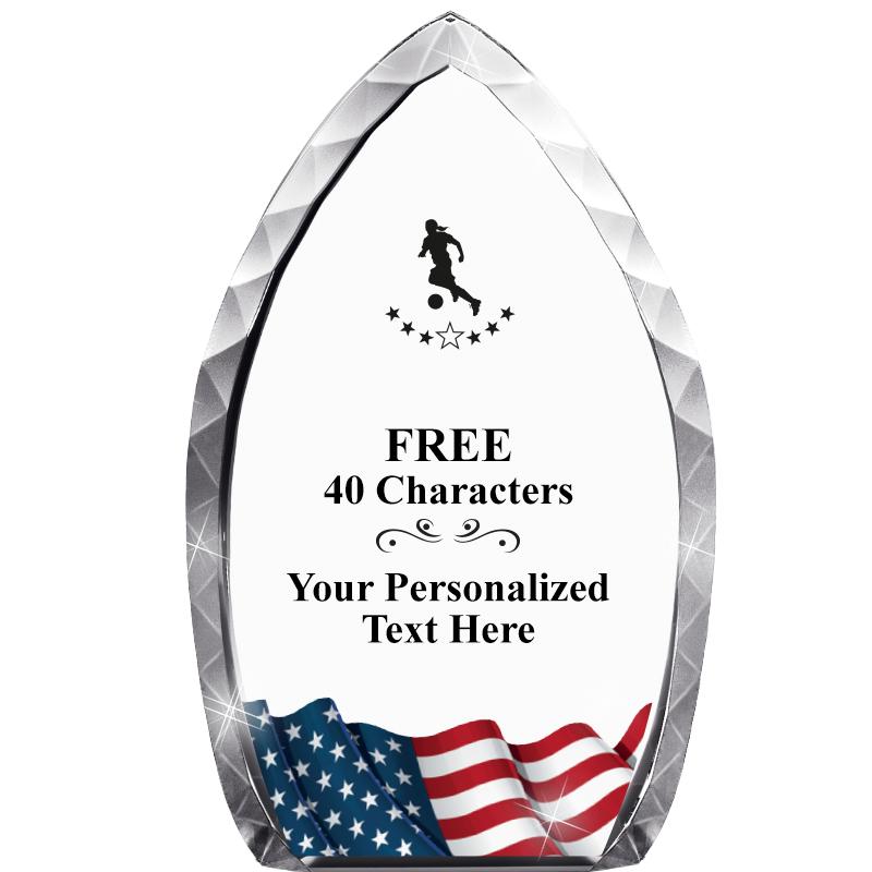 8" FLAG TEAR DROP CRYSTAL