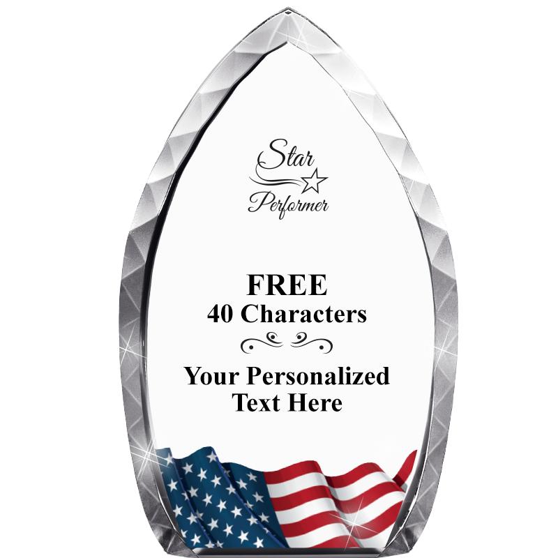 8" FLAG TEAR DROP CRYSTAL