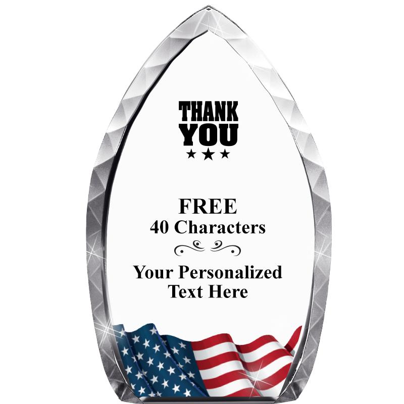 8" FLAG TEAR DROP CRYSTAL