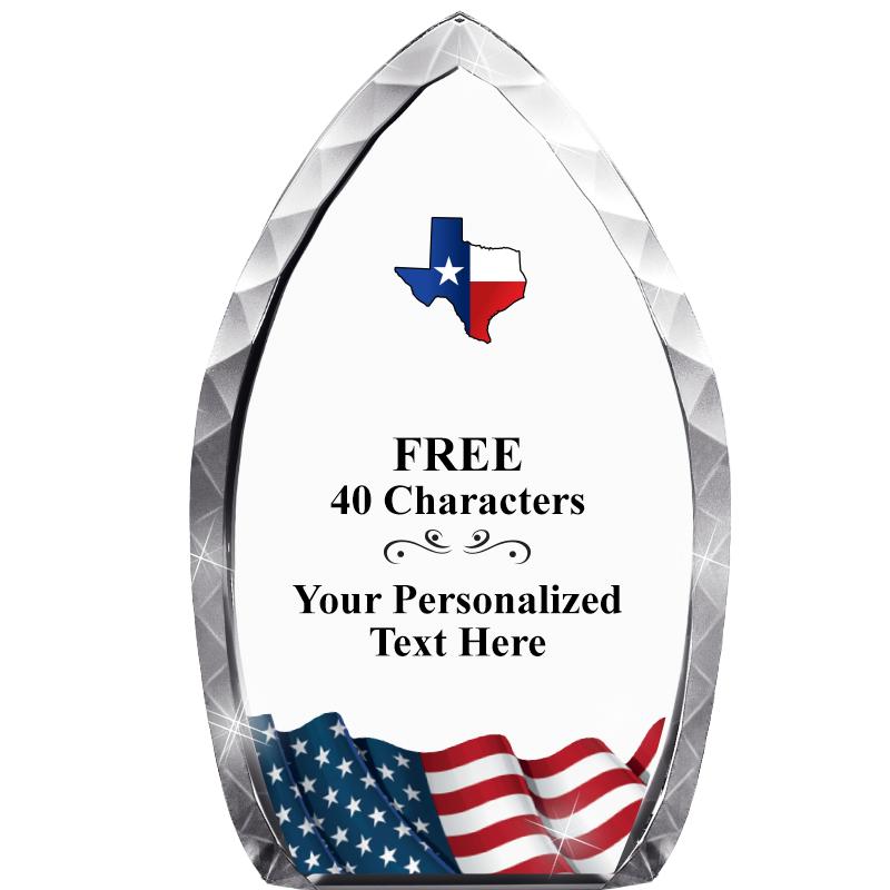 8" FLAG TEAR DROP CRYSTAL