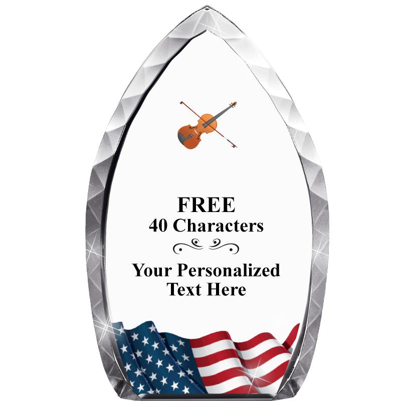 8" FLAG TEAR DROP CRYSTAL