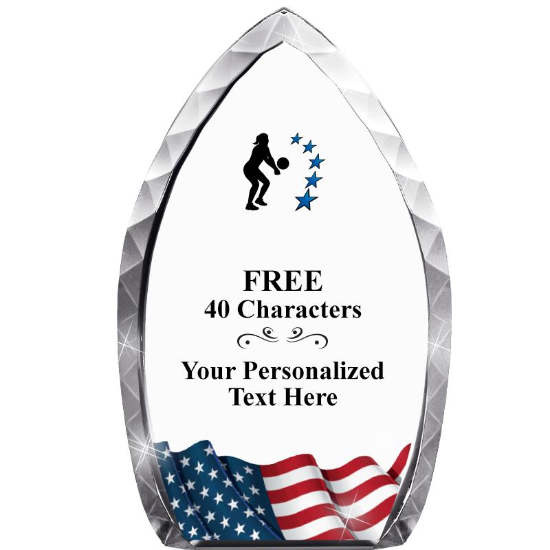 8" FLAG TEAR DROP CRYSTAL