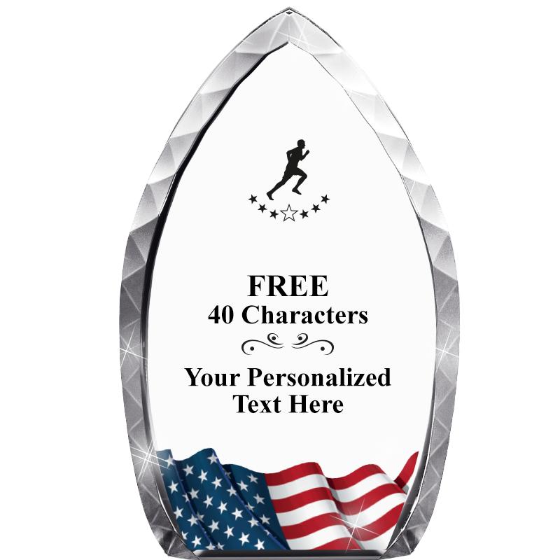 8" FLAG TEAR DROP CRYSTAL