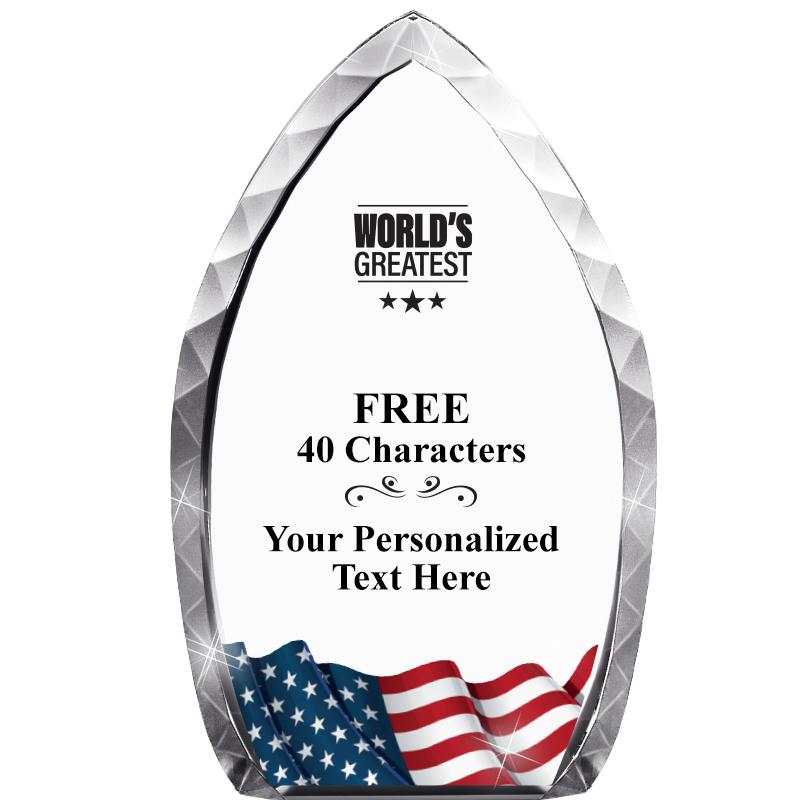 8" FLAG TEAR DROP CRYSTAL