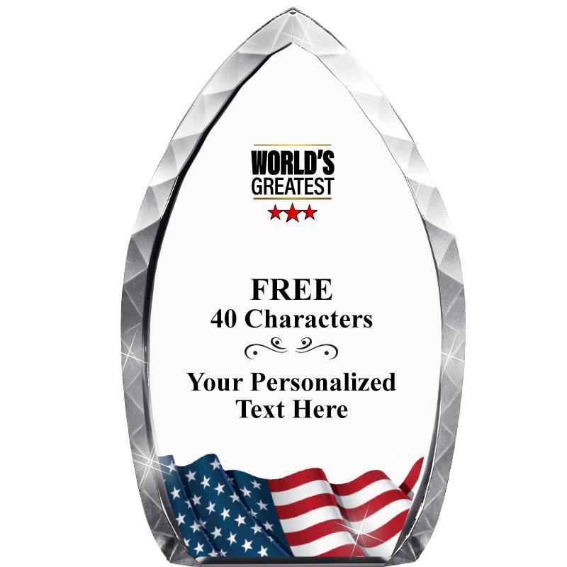 8" FLAG TEAR DROP CRYSTAL