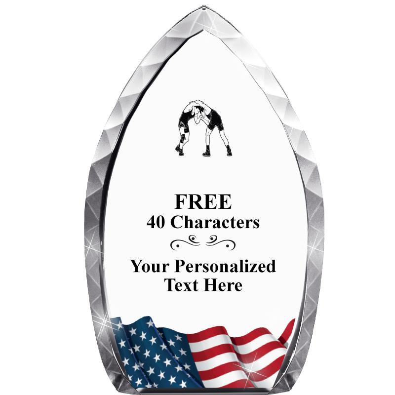 8" FLAG TEAR DROP CRYSTAL