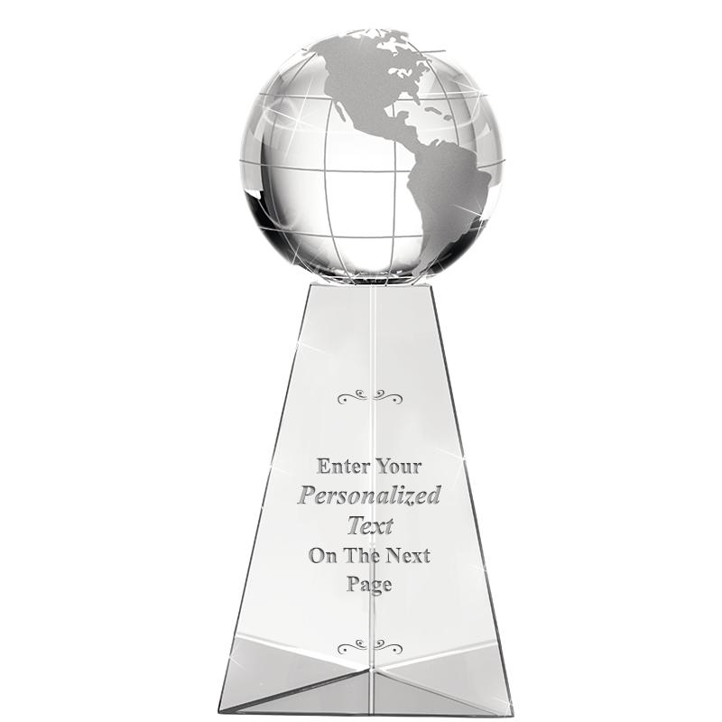 9" TRI-PEDESTAL GLOBE CRYSTAL