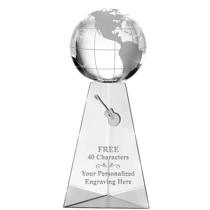 9" TRI-PEDESTAL GLOBE CRYSTAL