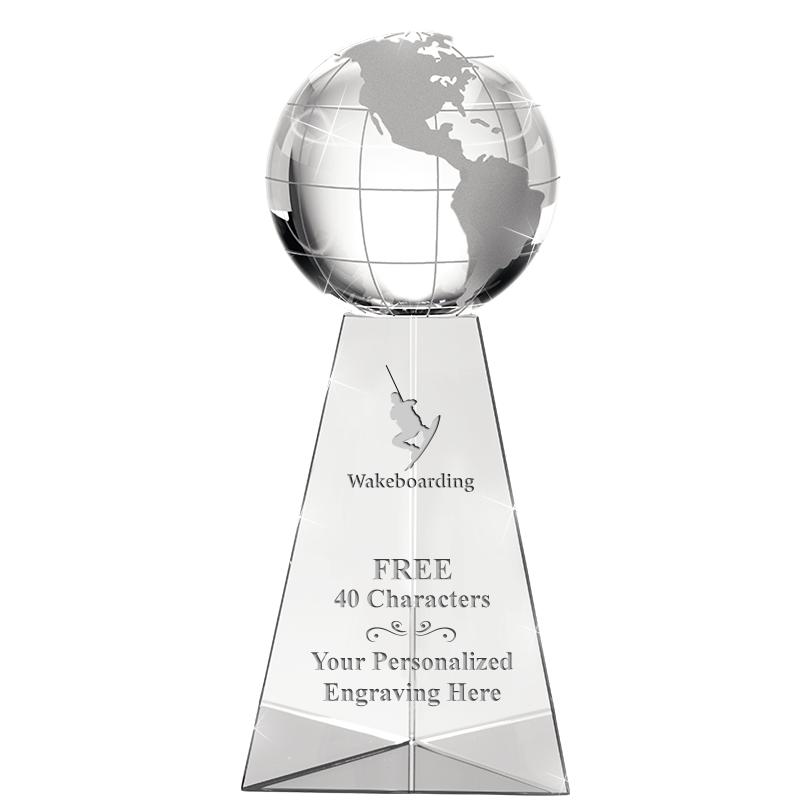 9" TRI-PEDESTAL GLOBE CRYSTAL