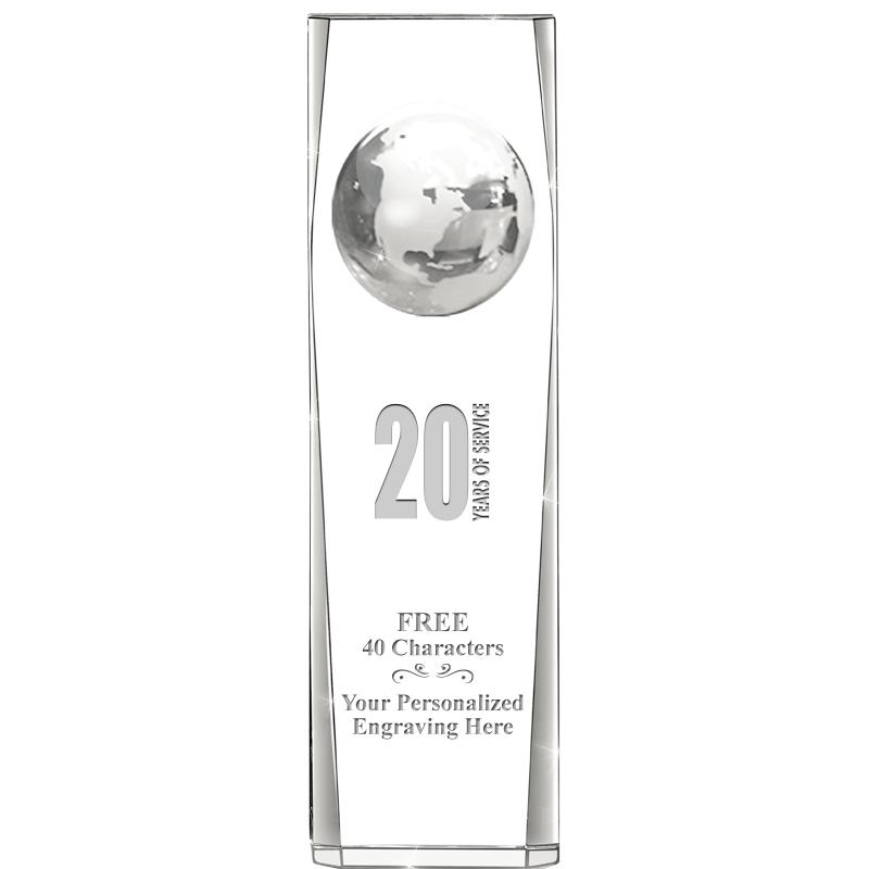 9" GLOBE TOWER CRYSTAL