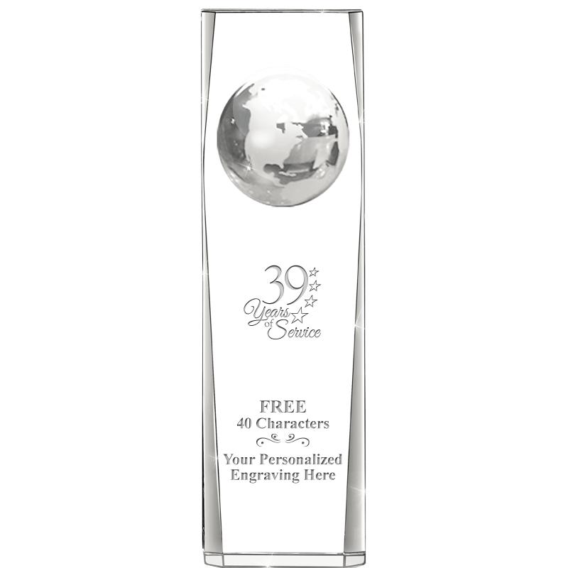 9" GLOBE TOWER CRYSTAL