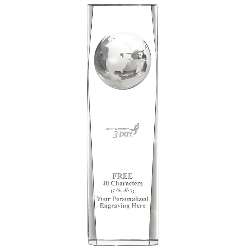 9" GLOBE TOWER CRYSTAL