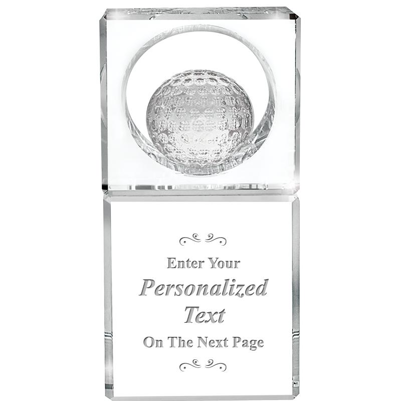 6" WINNERS CIRCLE GOLF CRYSTAL